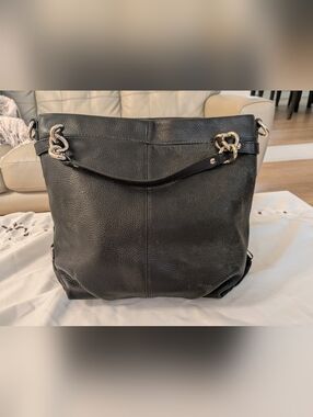 Coach - Brooke F17165 - Black Pebbled Leather - Hobo Handbag